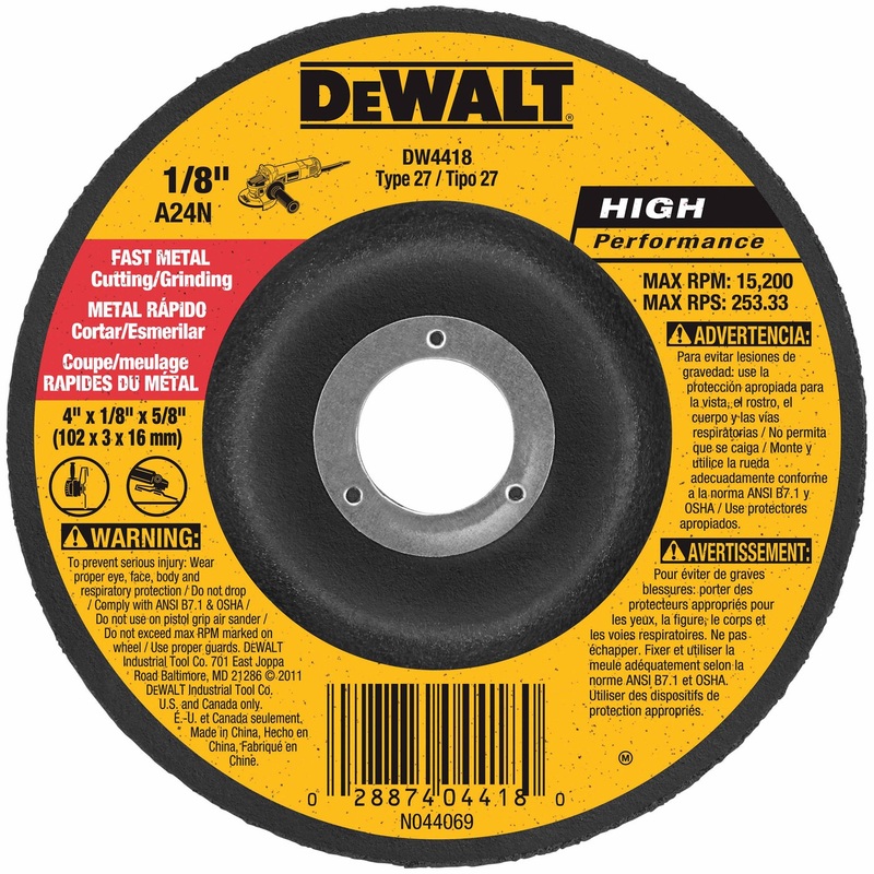 DeWalt DW4418 4″ x 1/8″ x 5/8″ General Purpose Metal Cutting Wheel