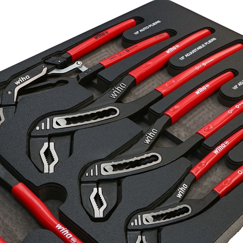 5 Piece Classic Grip V-Jaw Tongue and Groove Pliers Tray Set