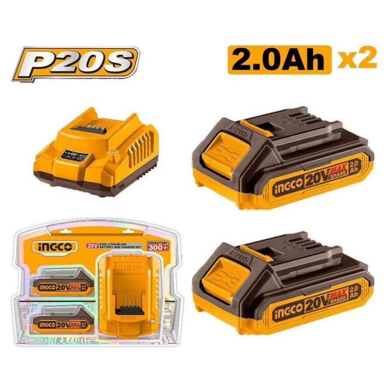 Ingco FBCPK1222 P20S Li-Ion Battery And Charger Kit