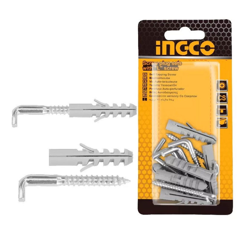 Ingco Screw Plug Set w/ L-Screw 5mm L8 x 40mm