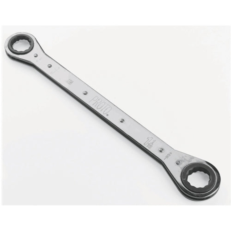 Proto J1193T-A Full Polish Finish SAE 1/2″, 9/16″ Ratcheting Double Box End Wrench, 12 Point