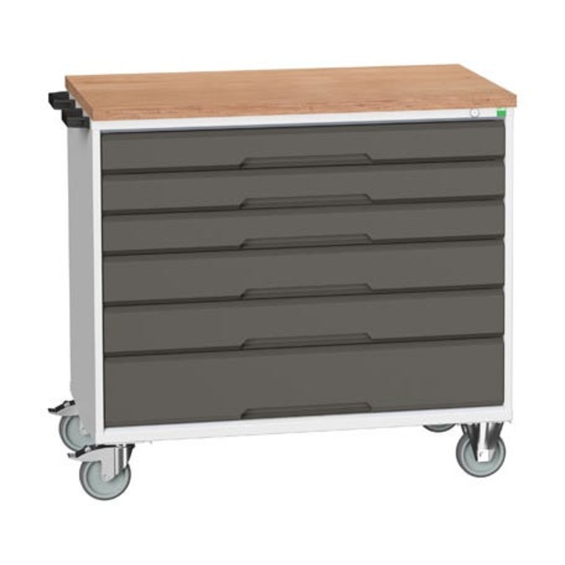 Bott 1050 x 600 x 980mm Verso Mobile Cabinet With 6 Drawers And MPX Top Ral 7035/7016