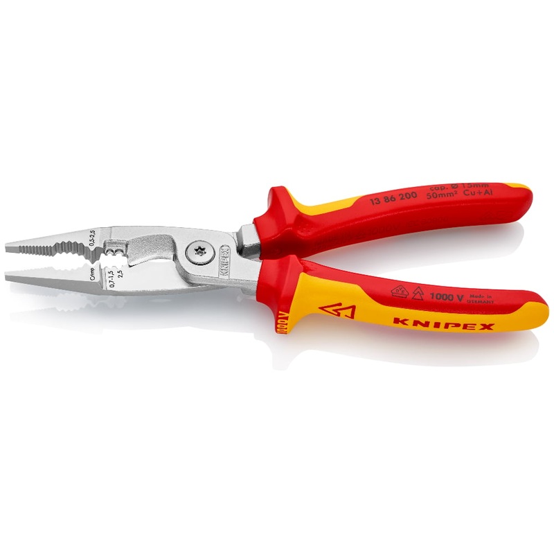 Knipex 6-in-1 Electrical Installation Pliers 200mm 1000V VDE Tether