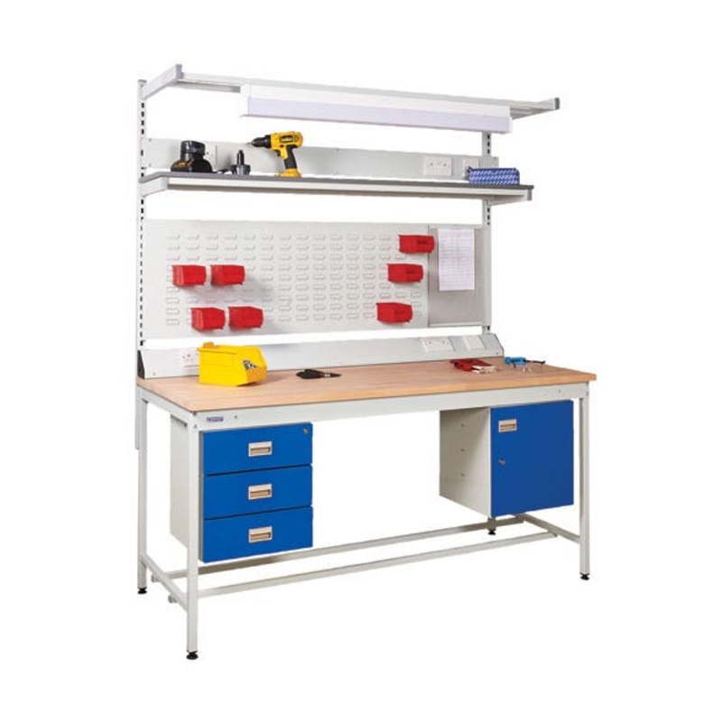 QMP 840 x 900 x 600mm Square Tube Workbench Ext – Linoleum Worktop