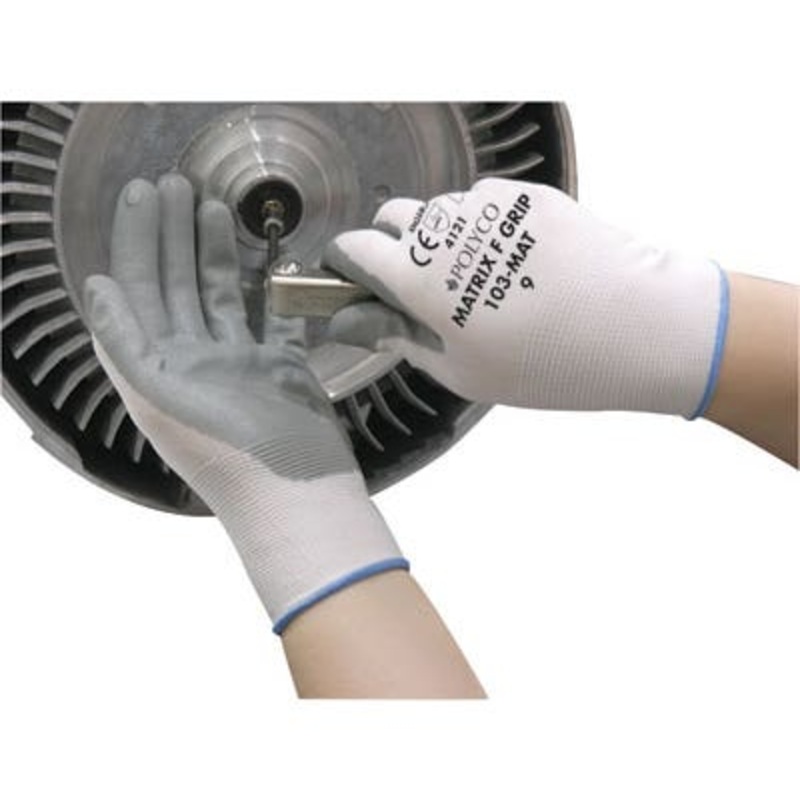 Pro-Safe Size 8 Glove White with Grey Nitrile Foam