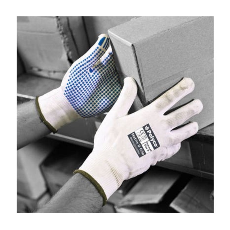 Polyco PVC Dot Palm White Matrix D Grip Gloves  | MSC Industrial Supply Co.