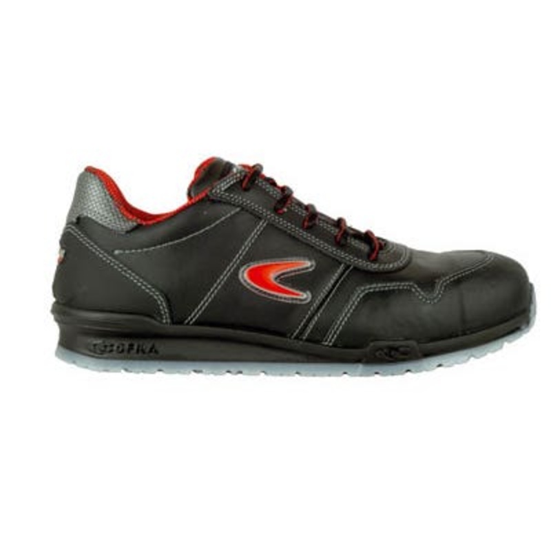 Cofra Size 10 – Zatopek Safety Shoes S3 SRC – Black/Red