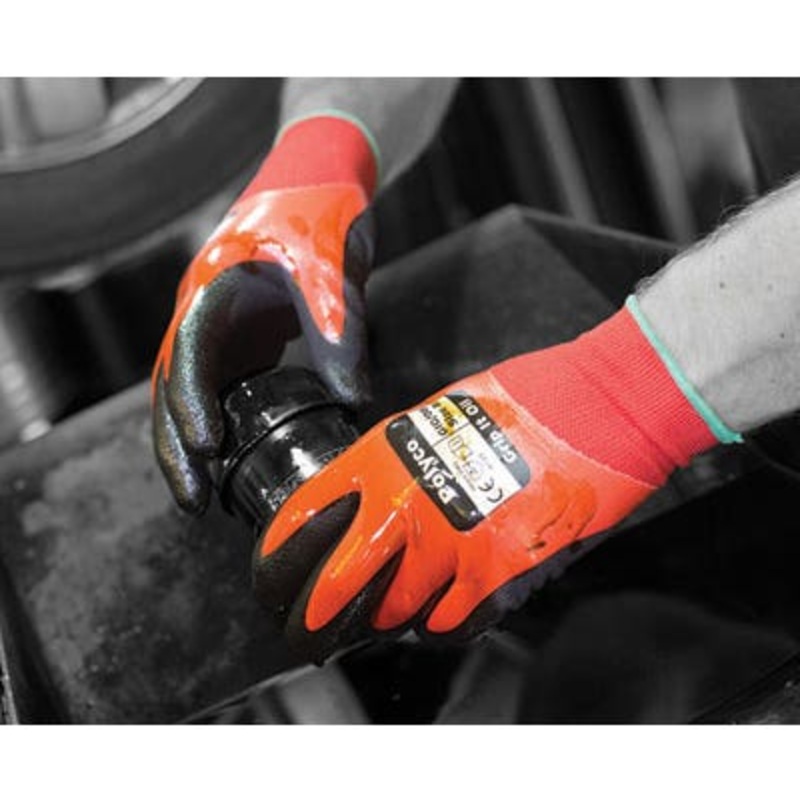Polyco Grip-It Nitrile Safety Gloves – Black/Red  | MSC Industrial Supply Co.