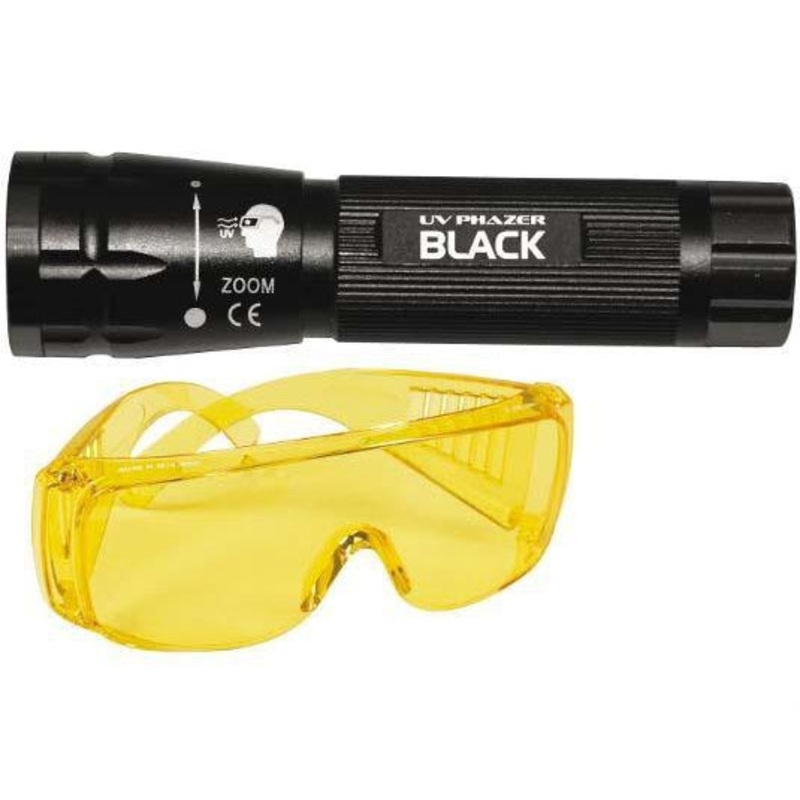 UV PHAZER BLK + 3 AAA BATT+ GLASSES