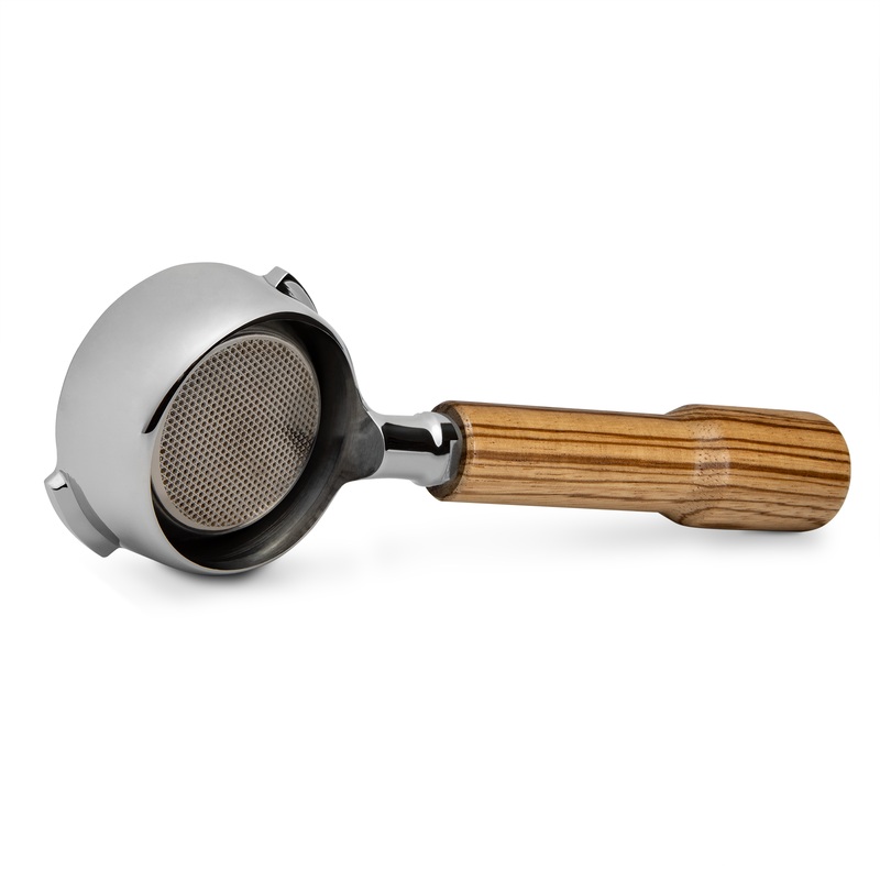 Complete Bezzera Portafilter with Zebra Wood Handle – Bottomless