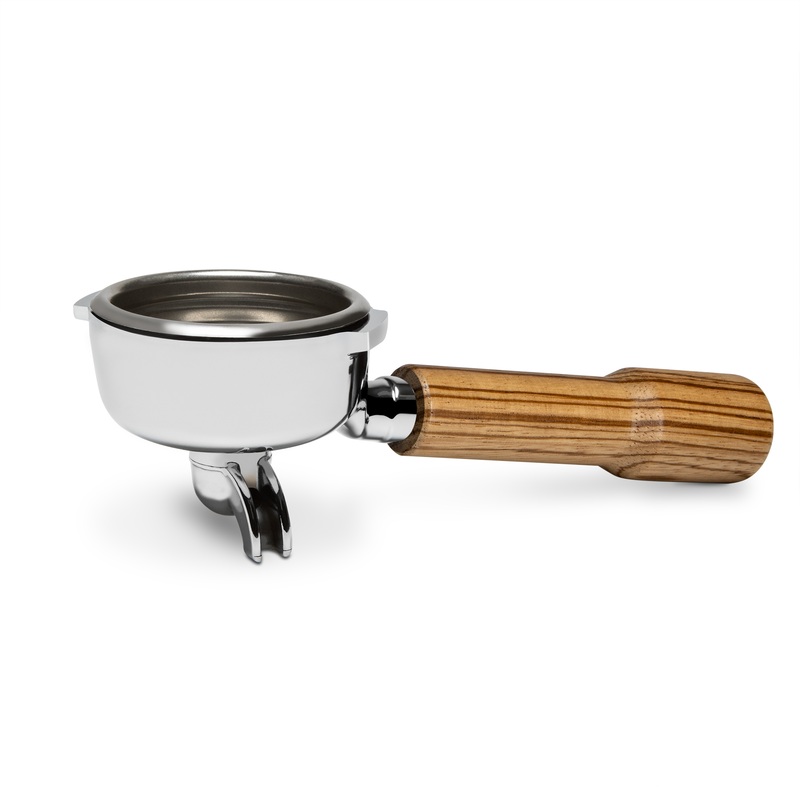 Complete Bezzera Portafilter with Zebra Wood Handle – Single Spout