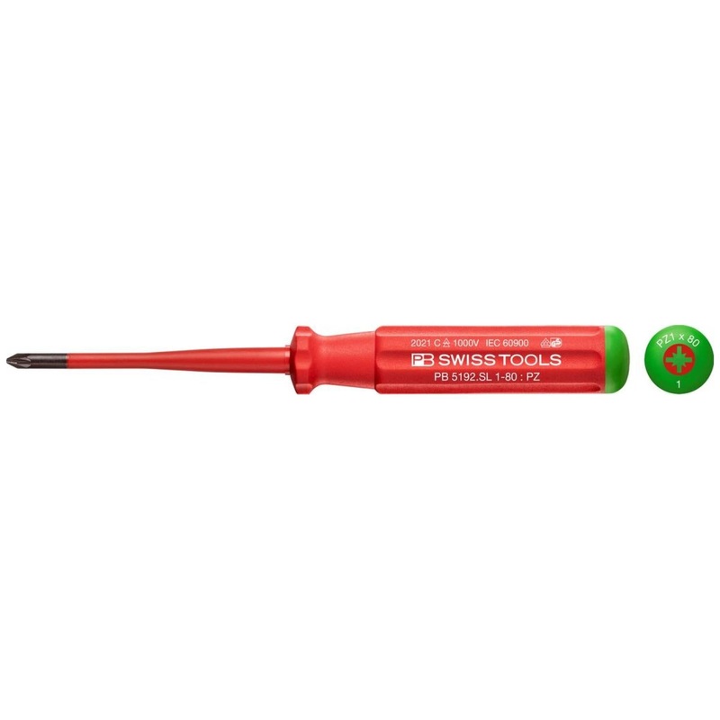 PB Swiss Tools PB 5192.SL 1-80 Classic VDE Insulated Screwdriver PZ1 Slim,