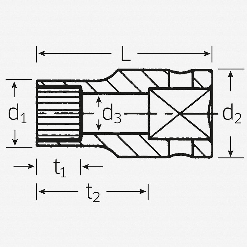 Stahlwille 02011016 45aSP Spline Drive Socket – SP16 3/8″ Drive