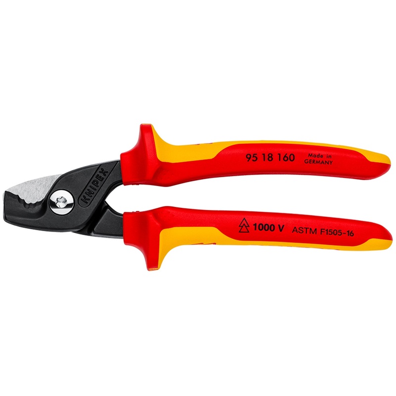 Knipex 95 18 160 US 6 1/4″ StepCut Cable Shears-1000V Insulated