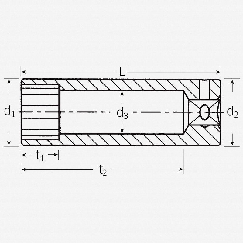 Stahlwille 01640032 Extra Deep Bi-Hex Socket 40aDL 1/2″ 1/4″ Drive