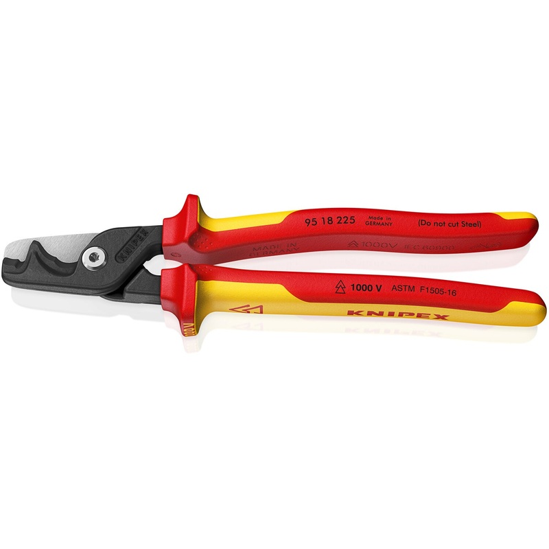 Knipex 95 18 225 SBA StepCut XL Cable Shears-1000V Insulated, 9″