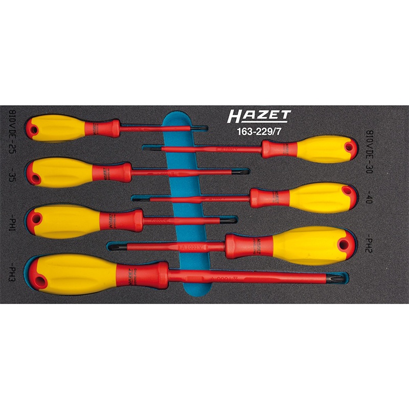 Hazet 163-229/7 Screwdriver Set with Protective Insulation, 7 Pieces