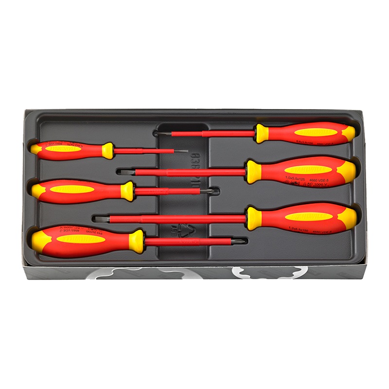 Stahlwille 96469515 4695 VDE DRALL+ Slotted and Phillips Screwdriver Set, 6 Pc.