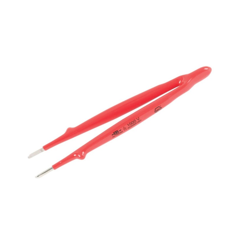 Wiha Tools 75220 Insulated Straight Blunt Tip Tweezers, 8″