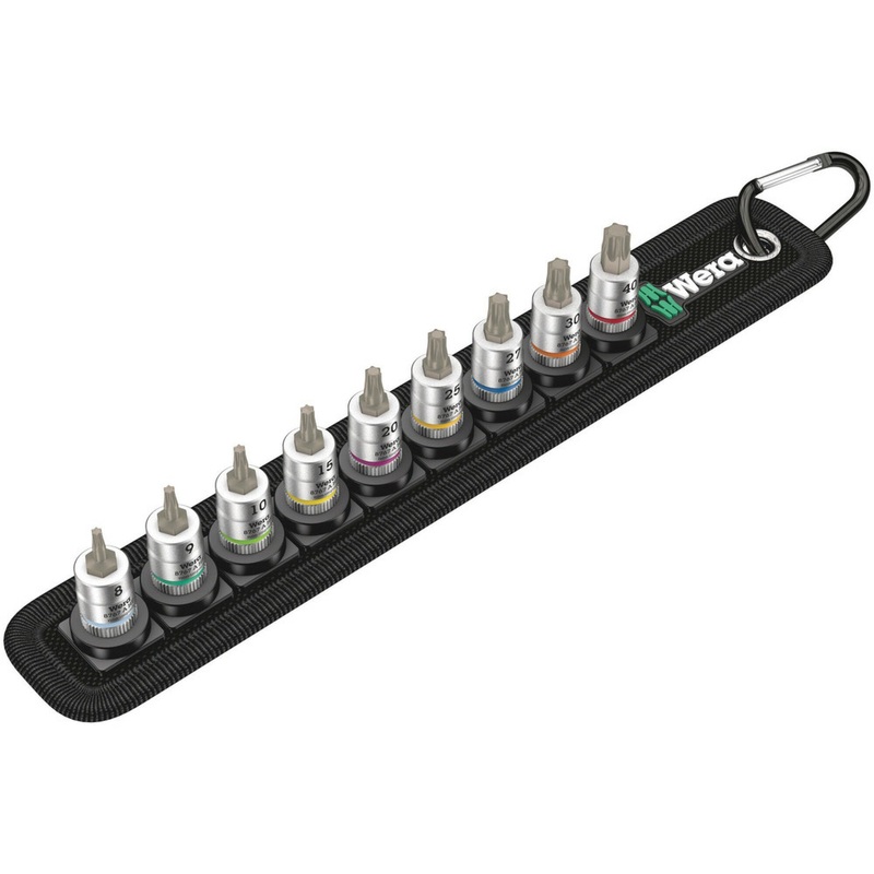Wera Belt A 3 TORX HF Zyklop bit socket set with holding function, 1/4″ drive, 9 pieces