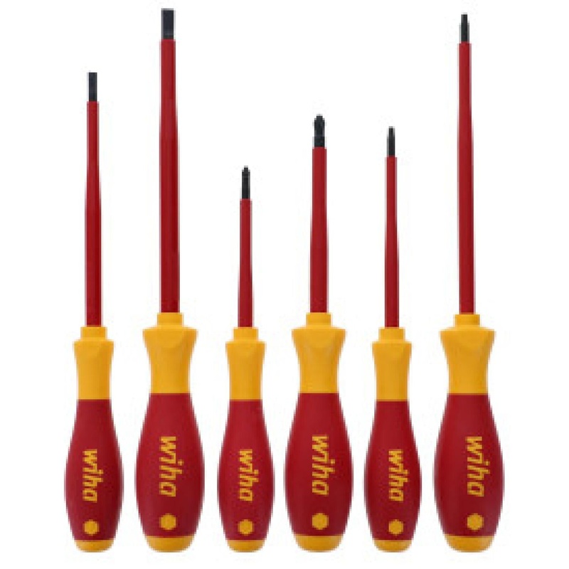 Wiha Tools 32196 Insulated SlimLine Slotted / Phillips / Square Screwdriver Set, 6 Pc.