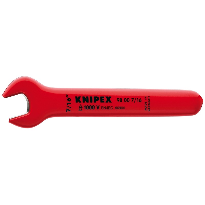 Knipex 98 00 7/16″ 4 3/4″ Open End Wrench-1000V Insulated, 7/16″