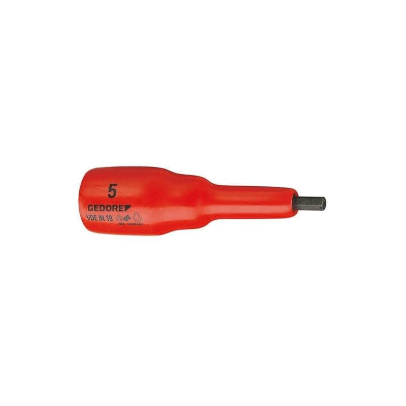 Gedore 6124480 VDE Screwdriver Bit Socket 1/2 Inch Drive, 5 mm