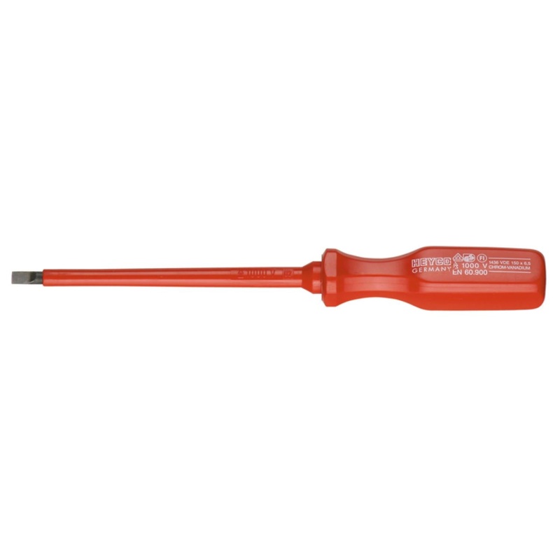 Heyco 01436007533 VDE Electricians Screwdrivers for plain slot screws, Insulated