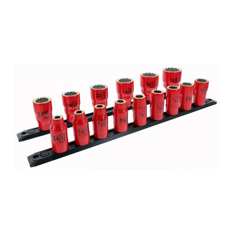 Wiha Tools 31796 15 Piece Insulated Socket Set 1/2″ Drive – SAE