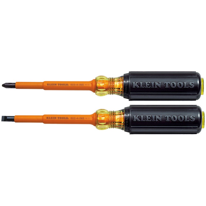 Klein Tools 33532-INS Insulated Screwdriver Set, Slotted and Phillips, 2-Piece
