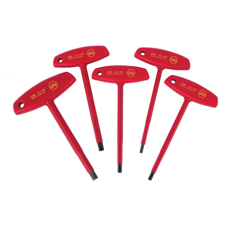 Wiha Tools 33478 Insulated T-Handle Hex Metric 5 Piece Set