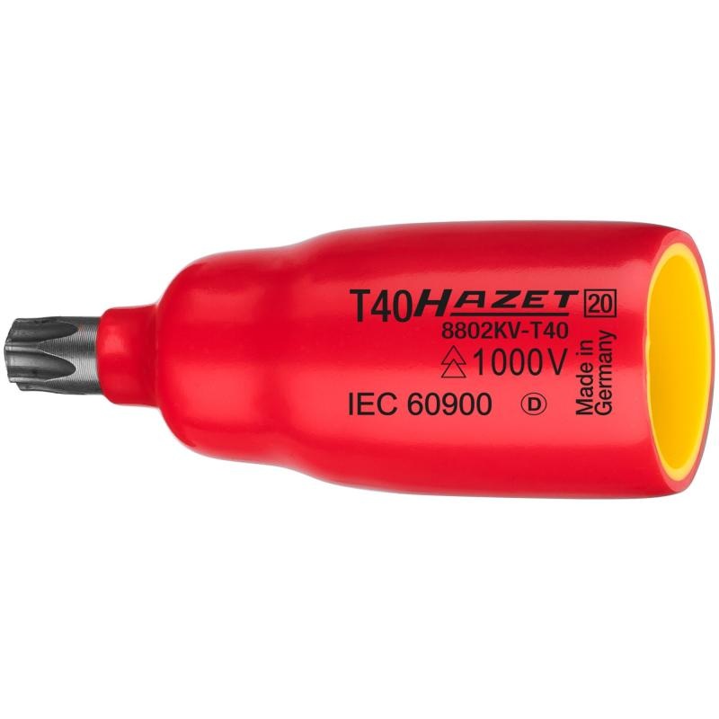 Hazet 8802KV-T45 Insulated Screwdriver Socket, 10mm (3/8″) Square Drive, TORX T45