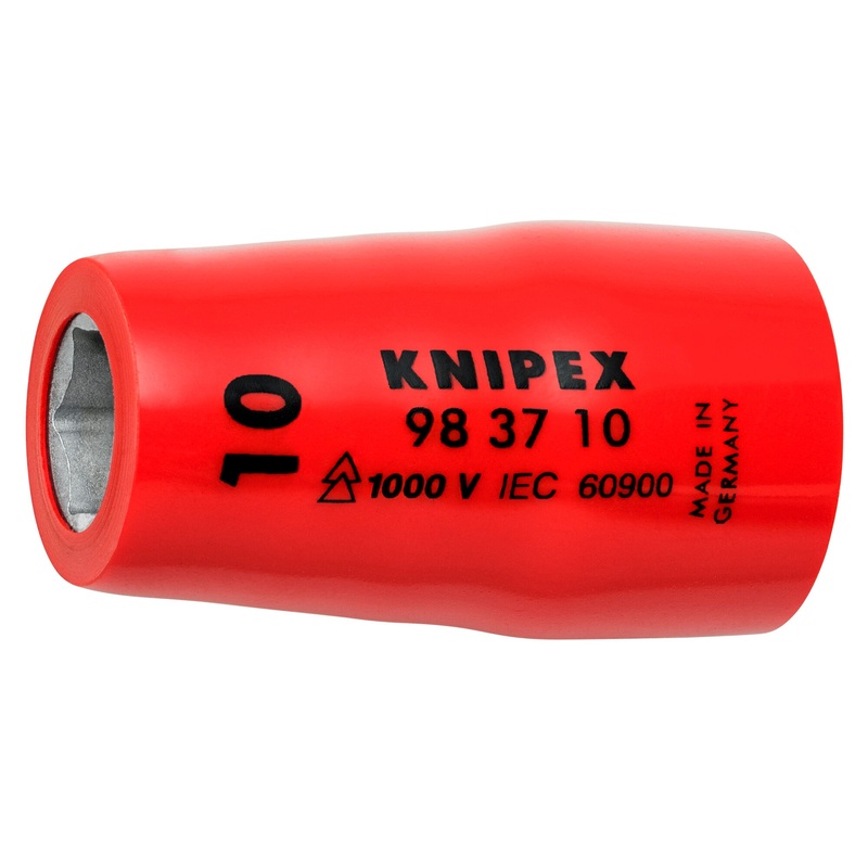 Knipex 98 37 10 3/8″ Drive 10 mm Hex Socket-1000V Insulated