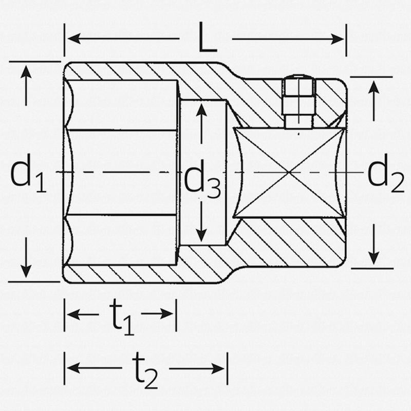 Stahlwille 06010065 Hex 60 1″ Drive 6-pt Socket 65 mm