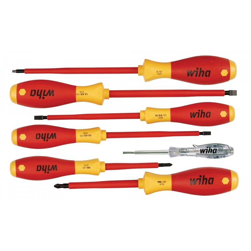 Wiha Tools 32087 Insulated Screwdriver Set, 7 Pieces