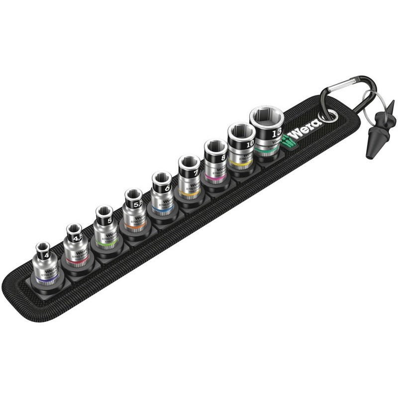 Wera Belt A 1 Zyklop socket set with holding function, 1/4″ drive, 10 pieces