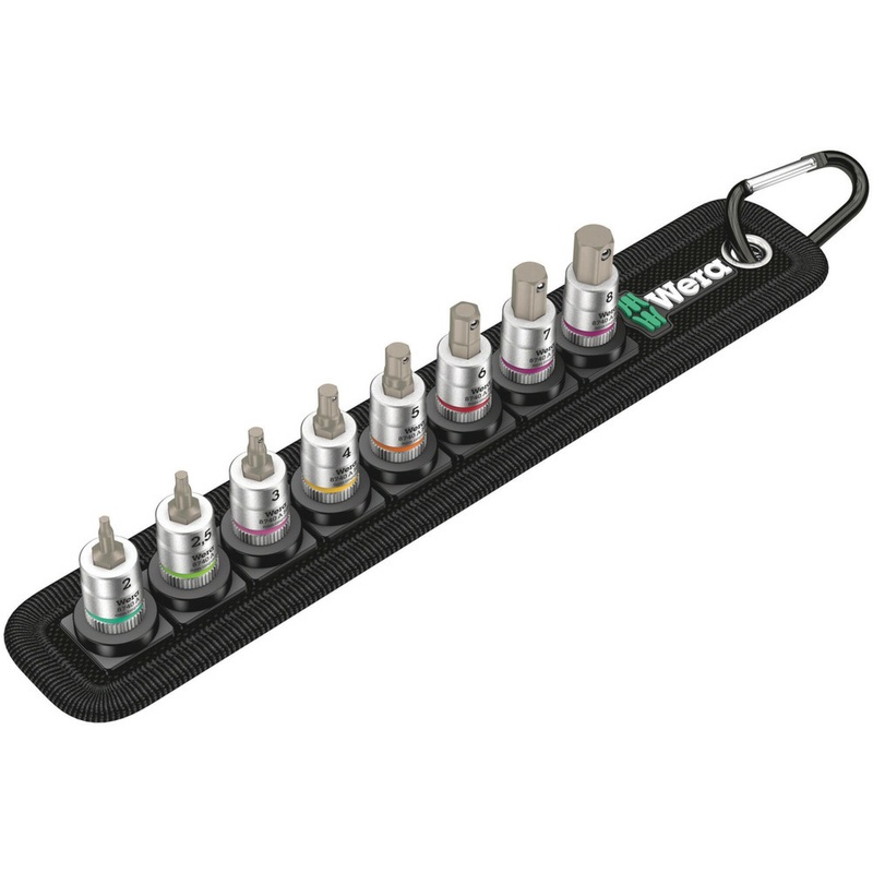 Wera Belt A 2 Zyklop In-Hex-Plus bit socket set with holding function, 1/4″ drive, 8 pieces