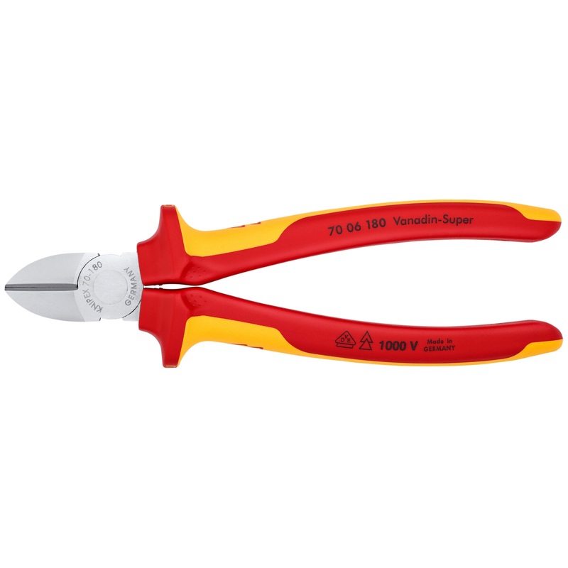 Knipex 70 06 180 7 1/4″ Diagonal Cutters-1000V Insulated