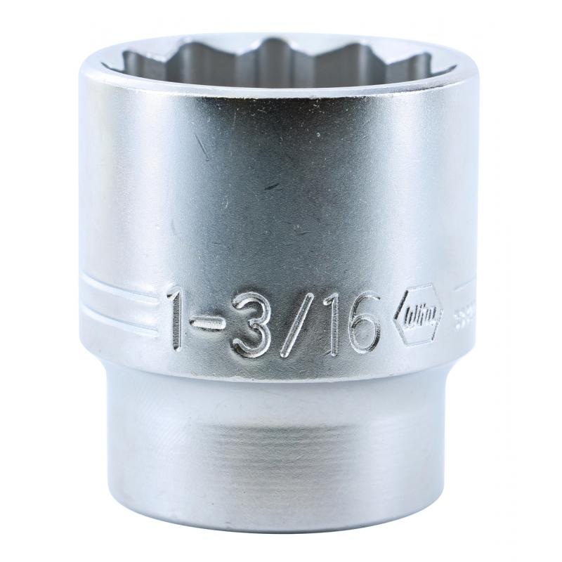Wiha Tools 33822 12 Point, 1/2 Inch Drive Standard Socket, 1-3/16 Inch