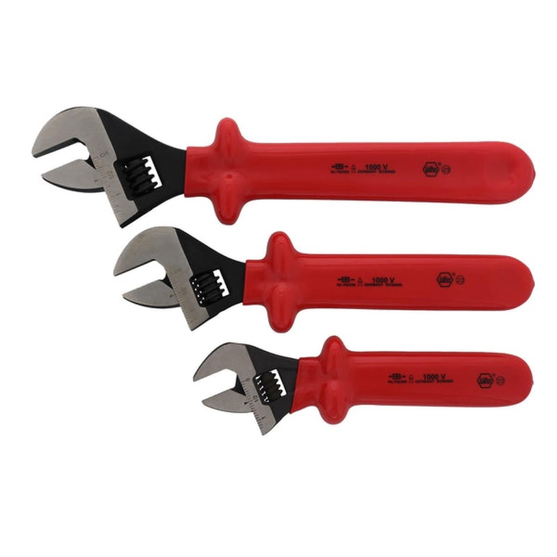 Wiha Tools 76290 3 Piece Insulated Adjustable Wrench Set