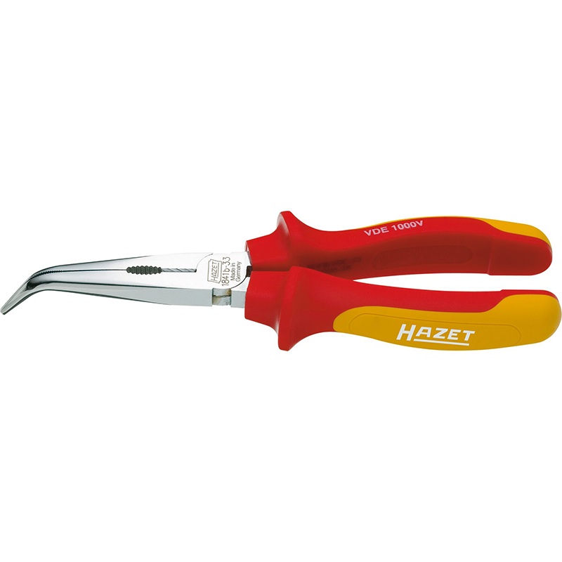 Hazet 1841BVDE-33 Snipe Nose Pliers with Protective Insulation, Curved