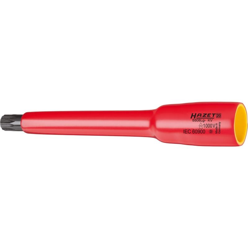 Hazet 8808Lg-8KV Insulated Screwdriver Socket 10mm (3/8″) Square Drive, XZN M8