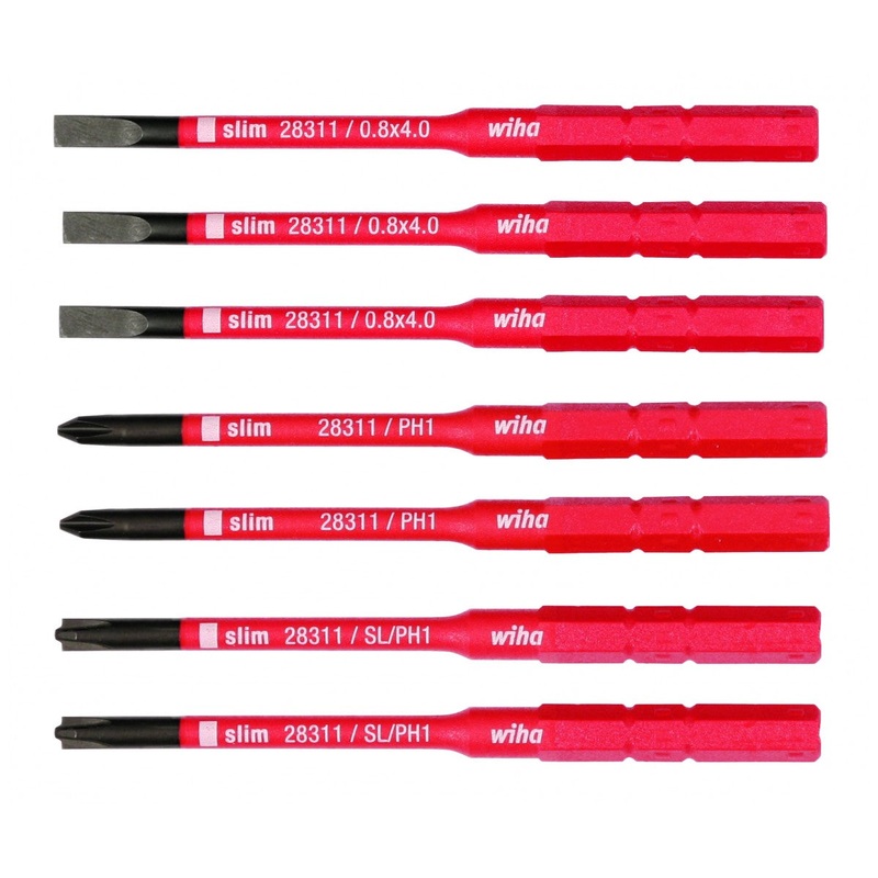 Wiha Tools 28372 Insulated SlimLine Blade Set, 7 Pc.