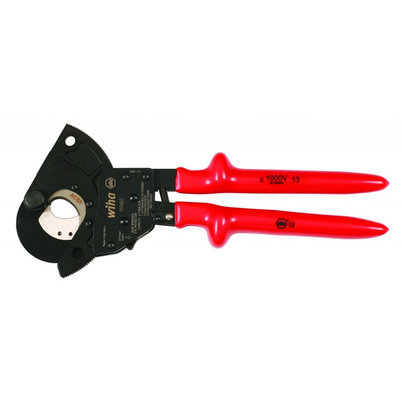 Wiha Tools 11980 Insulated ACSR Ratcheting Cable Cutters