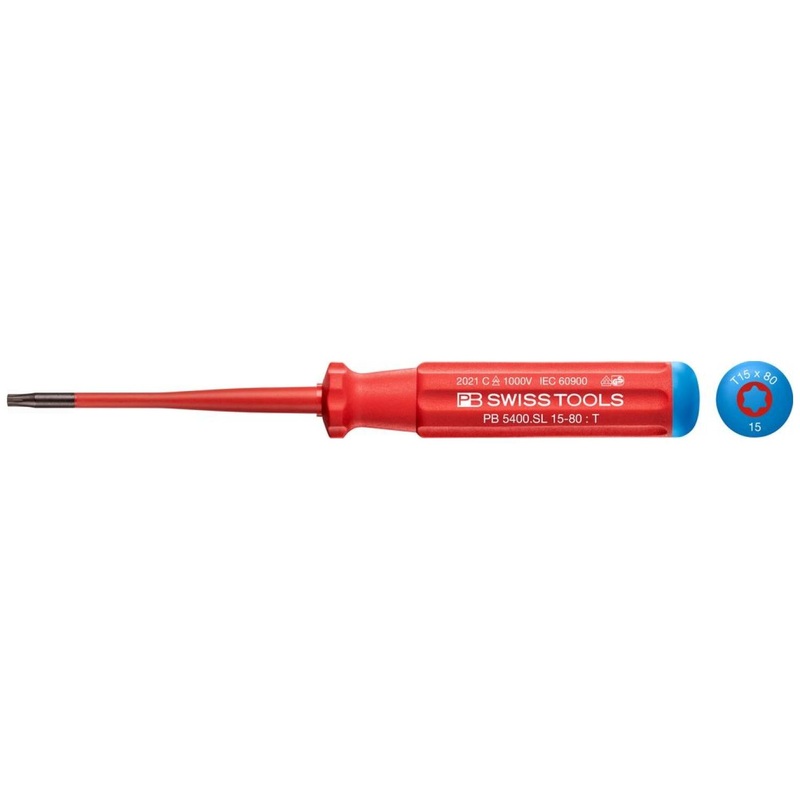 PB Swiss Tools PB 5400.SL 15-80 Classic VDE Insulated Screwdriver T15 Slim