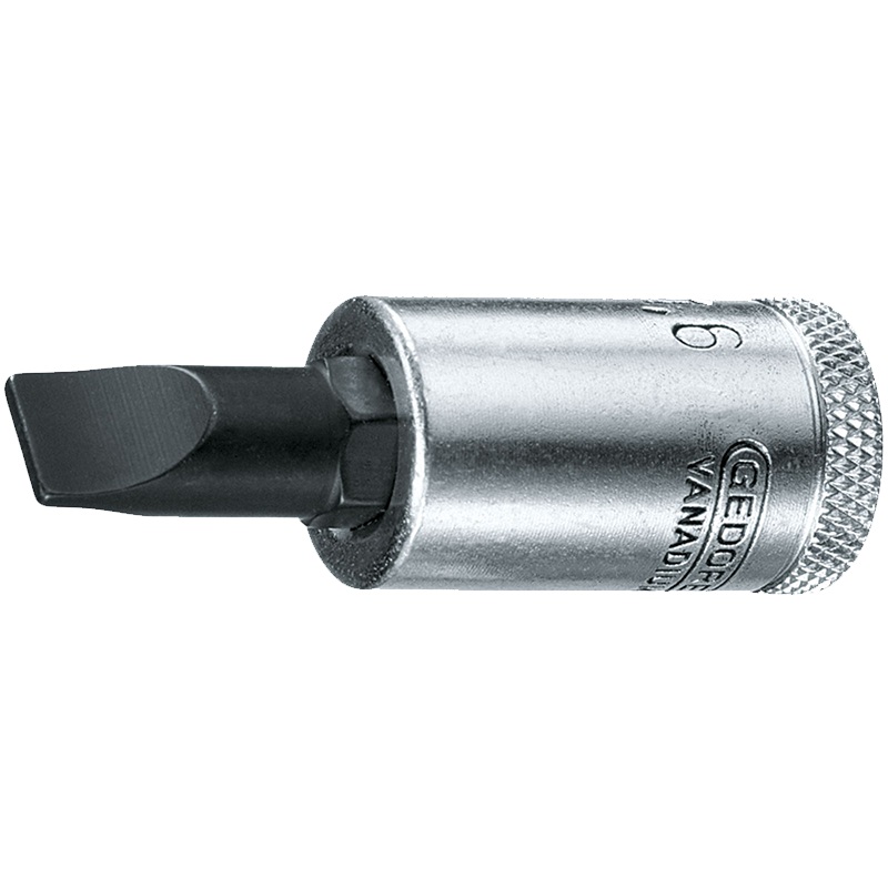 Gedore 6666370 IS 30 10X1 6 Slotted Screwdriver Bit Socket, 3/8″