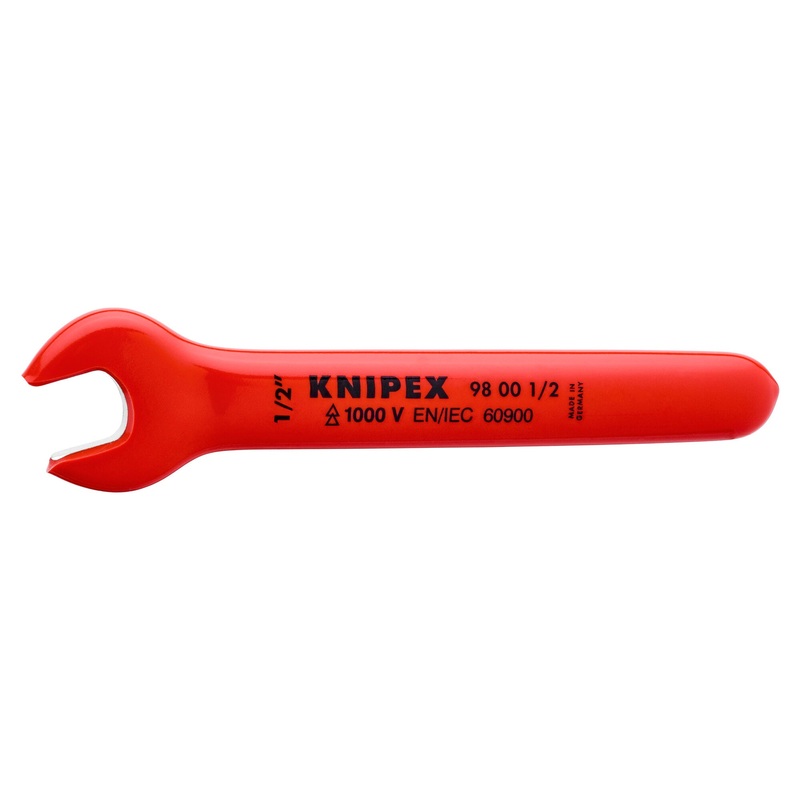 Knipex 98 00 1/2″ 5 1/2″ Open End Wrench-1000V Insulated, 1/2″