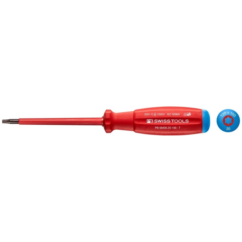 PB Swiss Tools PB 58400.15-80 Torx SwissGrip VDE Screwdriver, T15x 80mm, Insulated