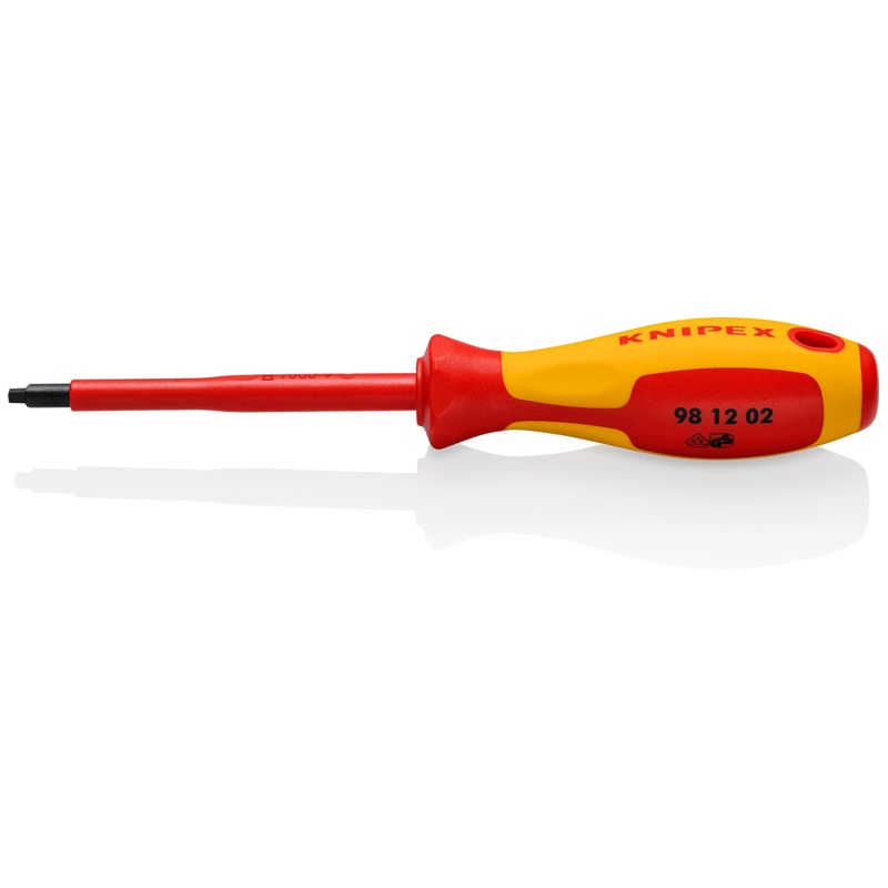 Knipex 98 12 02 Square Drive Screwdriver, 4″-1000V Insulated, R2