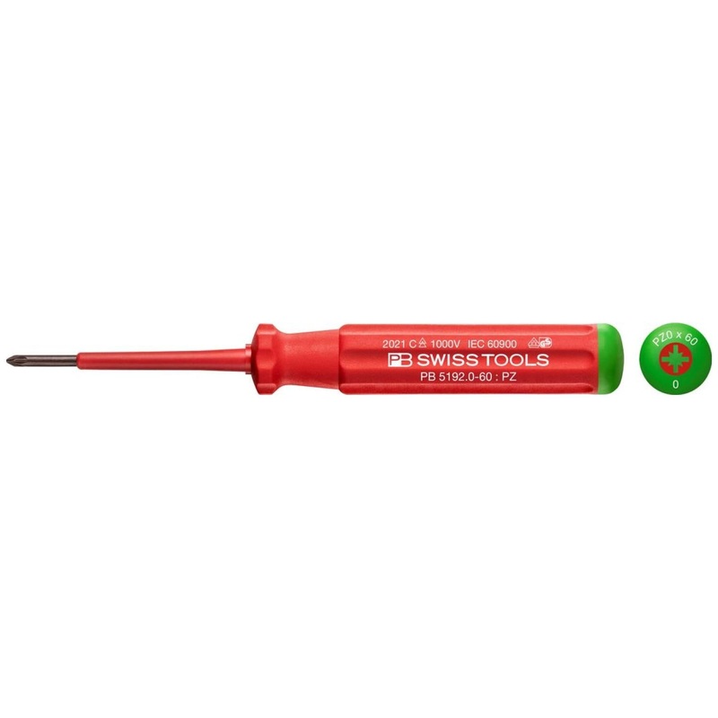 PB Swiss Tools PB 5192.0-60 Classic VDE Screwdriver Pozidriv Size PZ0